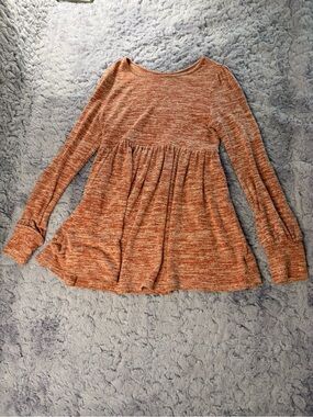 Isabel Maternity Babydoll Tunic | Heathered Orange | XS